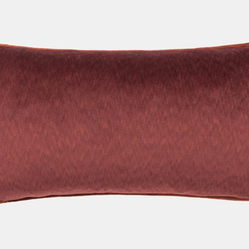 Paoletti Torto Velvet Rectangular Throw Pillow Cover In Red
