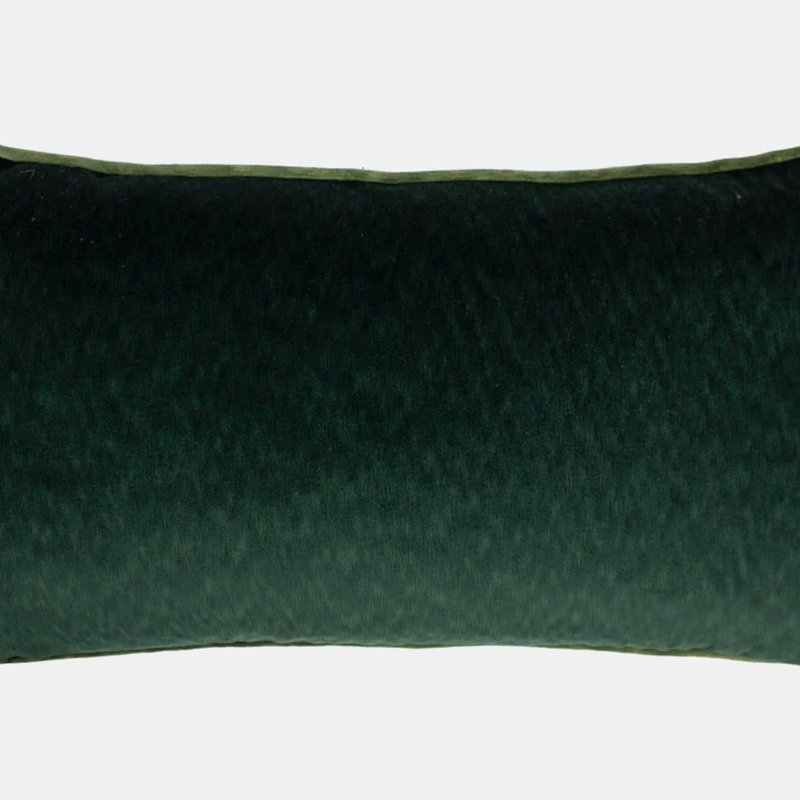 Paoletti Torto Velvet Rectangular Throw Pillow Cover In Green