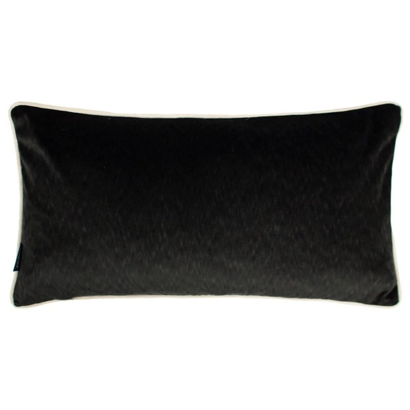 Paoletti Torto Velvet Rectangular Throw Pillow Cover In Black/ivory