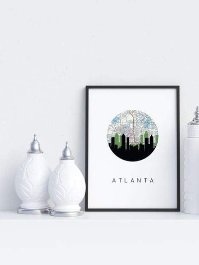 Paperfinch Atlanta, Georgia City Skyline With Vintage Atlanta Map product