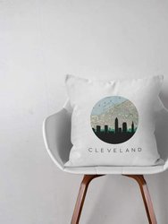 Cleveland, Ohio City Skyline With Vintage Cleveland Map