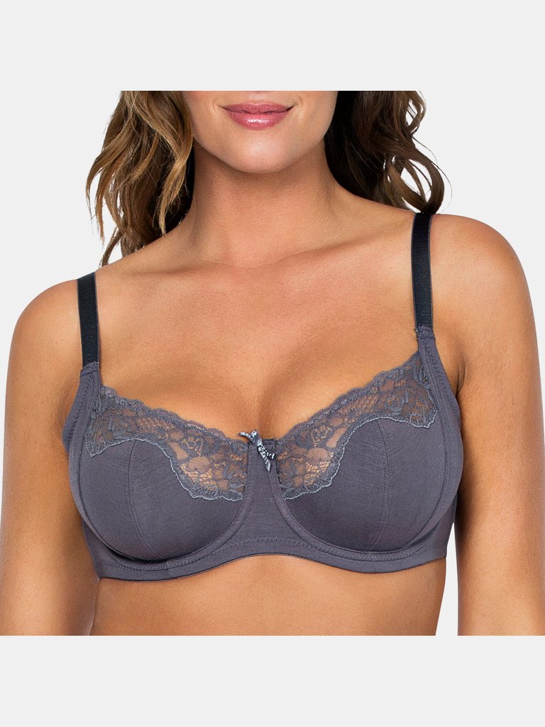Tess Unlined Wire Bra - Charcoal - Charcoal