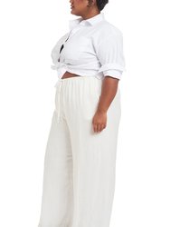 Andy Slub Gauze Pajama Pant - White