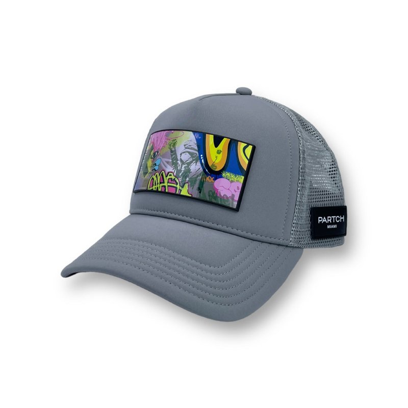 Partch Swag Art Removable Trucker Hat In Grey