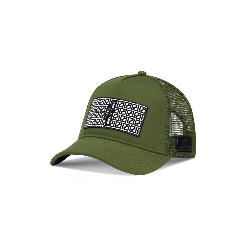 Partch Trucker Hat Kaki Removable Brkl Art  Clip In Green
