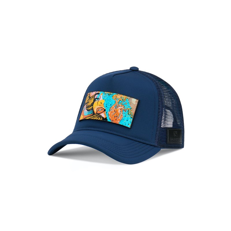 Partch Trucker Hat Navy Blue Removable Exsyt Art