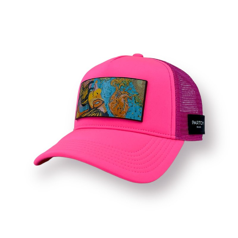 Partch Trucker Hat Pink Removable Exsyt Art