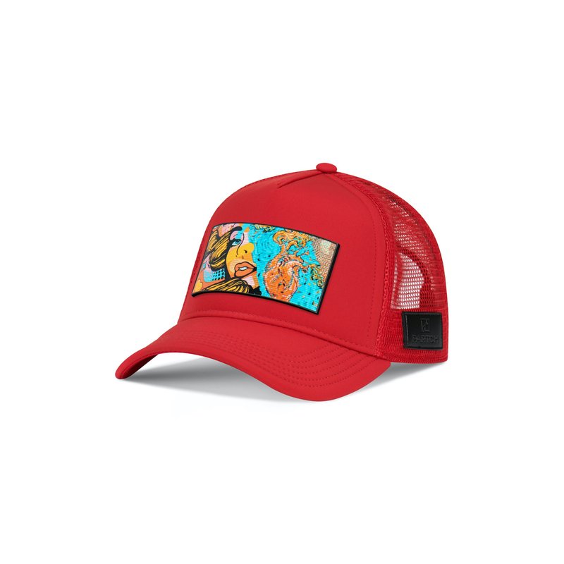 Partch Trucker Hat Red Removable Exsyt Art