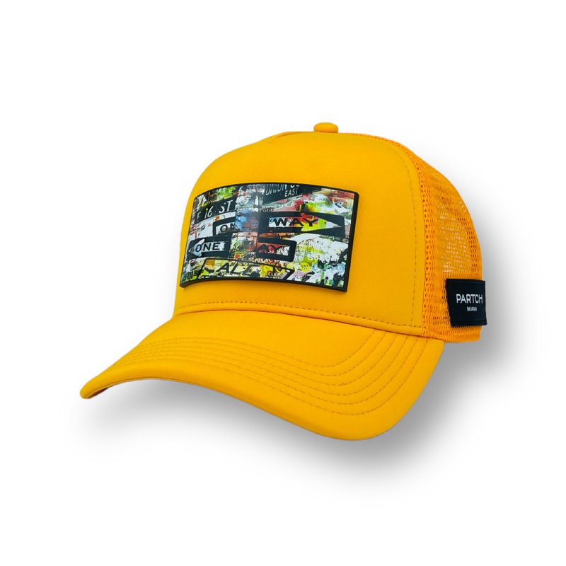 Partch Unixvi Art Trucker Hat Yellow Removable Clip