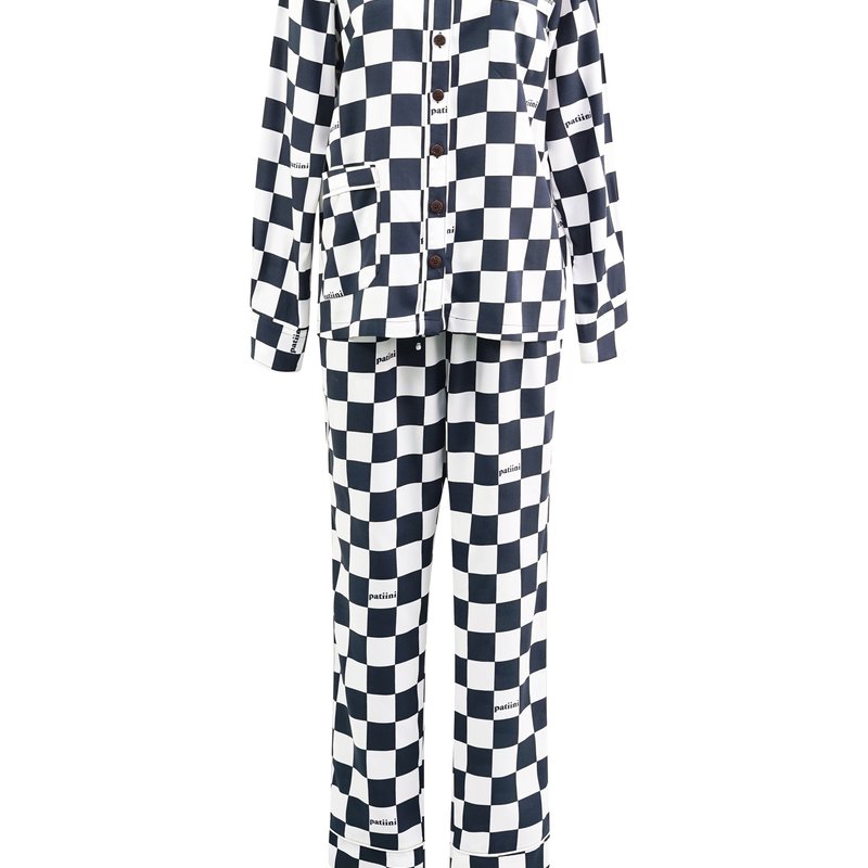 Patiini Black Checkerboard Long Sleeve Set