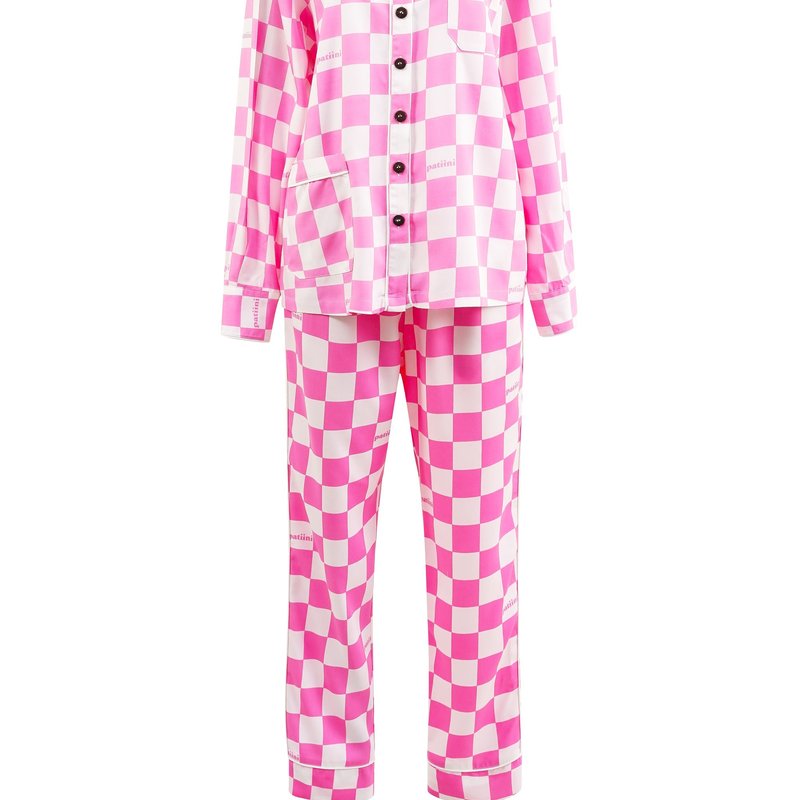 Patiini Light Pink Checkerboard Long Sleeve Set