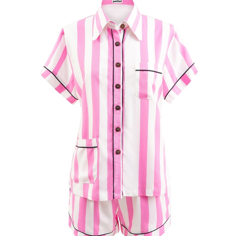 Patiini Light Pink Stripe Short Sleeve Set