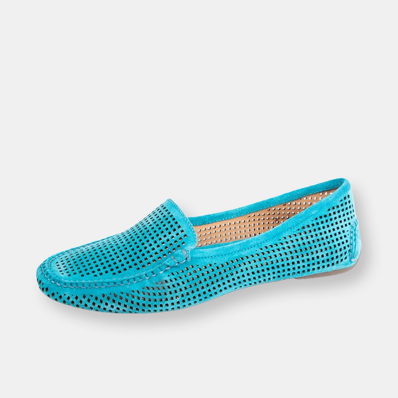 Patricia Green Barrie Driving Moccasin In Turquoise