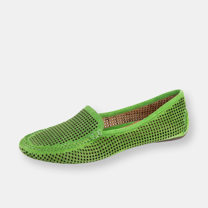 Patricia Green Barrie Driving Moccasin In Lime Green