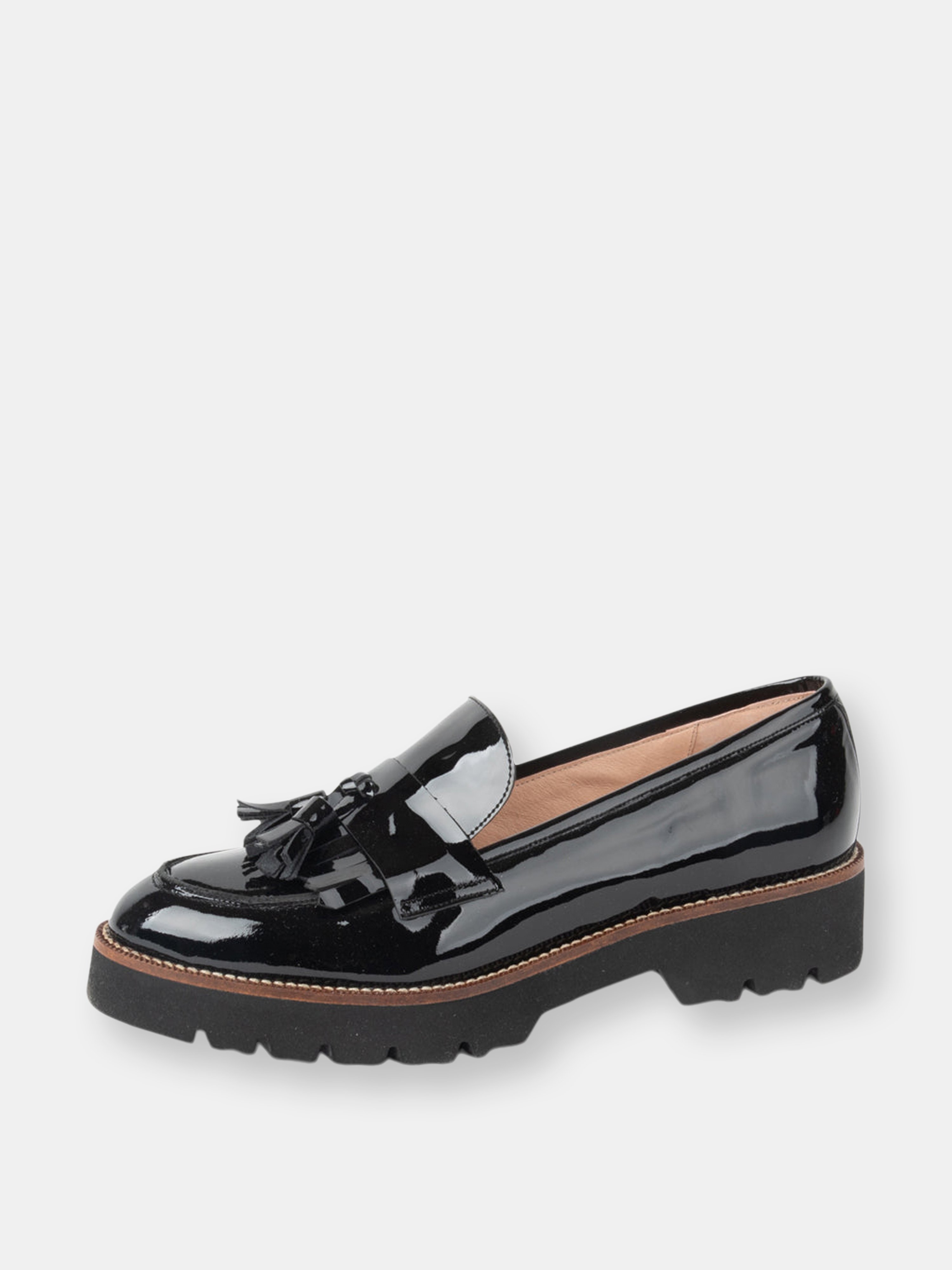 Patricia Green Beckham Tassel Lug Loafer In Black