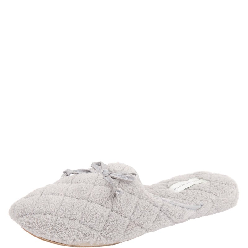 Patricia Green Chloe Microterry Slipper In Pearl Grey