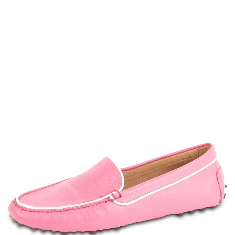 Patricia Green Jill Piped Driving Moccasin In Pink