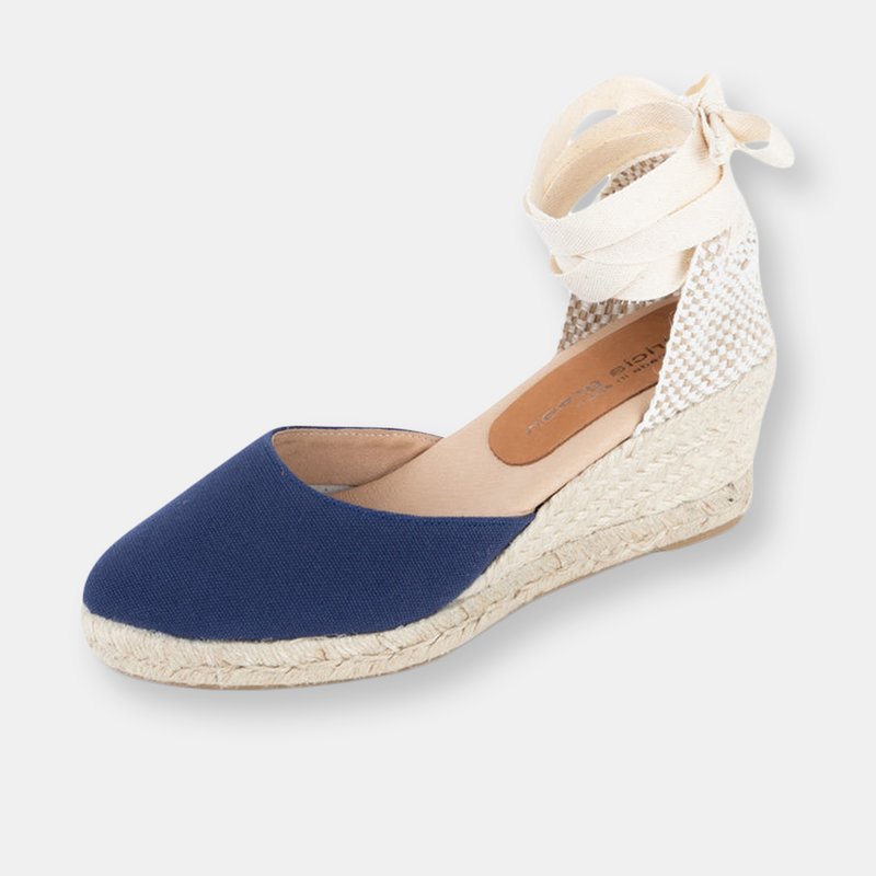 Patricia Green Leon Closed Toe Lace Up Espadrille In Navy