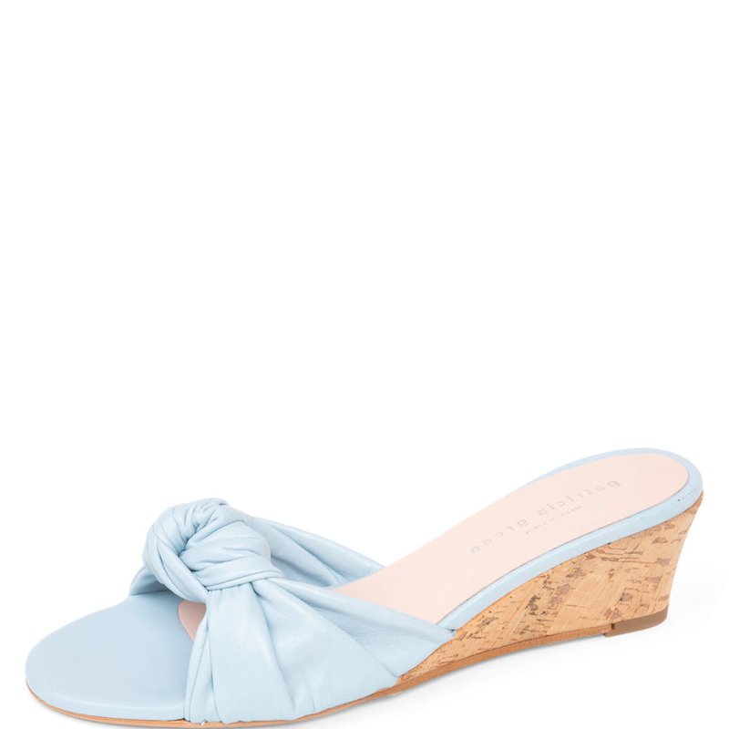 Shop Patricia Green Savannah Knotted Bow Cork Wedge In Blue