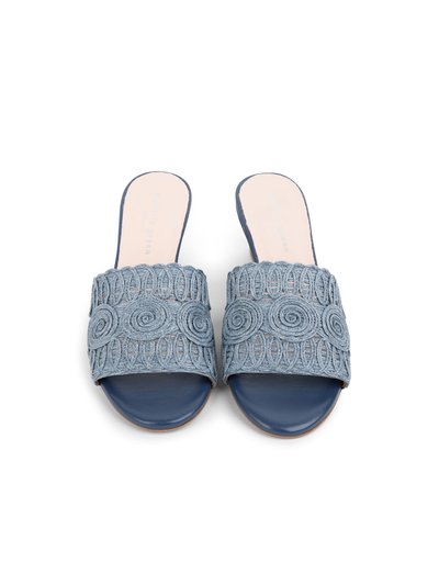 Patricia Green Siesta Swirled Raffia Wedge Sandals - Steel Blue product