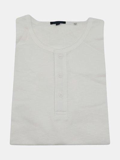 Patrick Assaraf Patrick Assaraf Men's White Pima Cotton Stretch Henley T-Shirt Graphic product