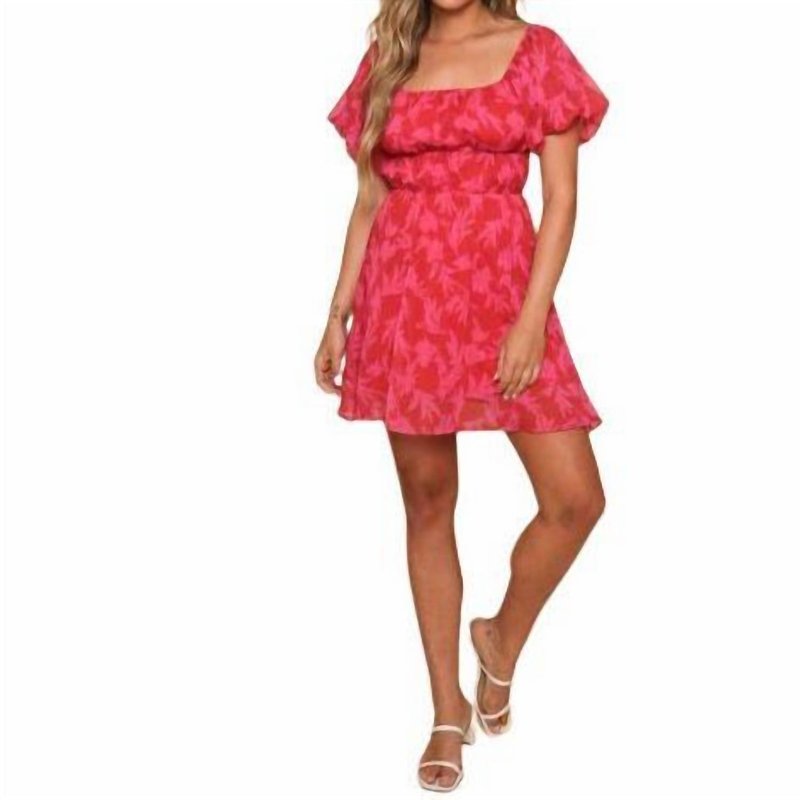 Shop Peach Love Floral Dress In Red
