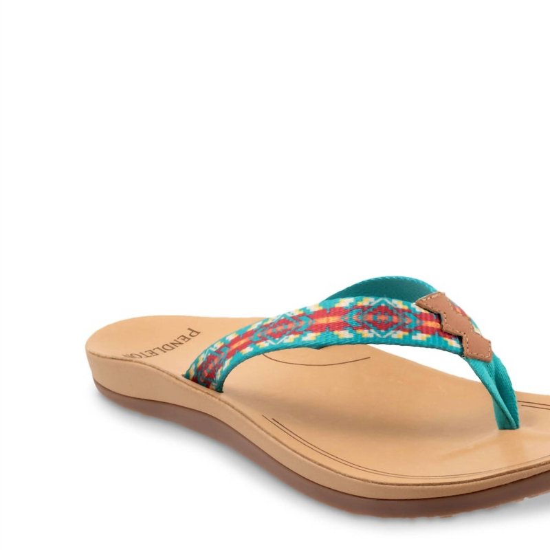 Shop Pendleton Carico Lake Flip Flop Sandal In Turquoise In Brown