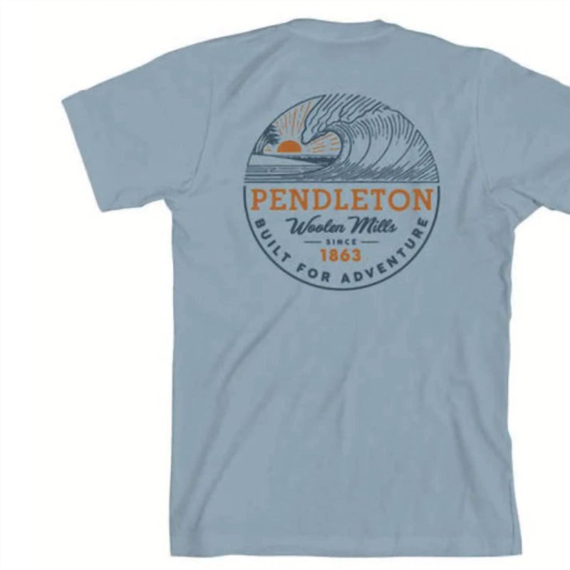 Pendleton Men's Heritage Tee In Adventure Wave / Stone Wash Denim In Blue
