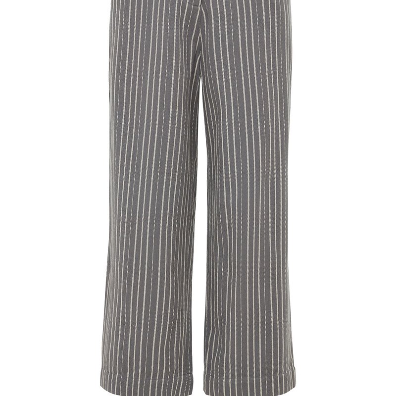 People Tree Emerson Striped Trousers In Grey