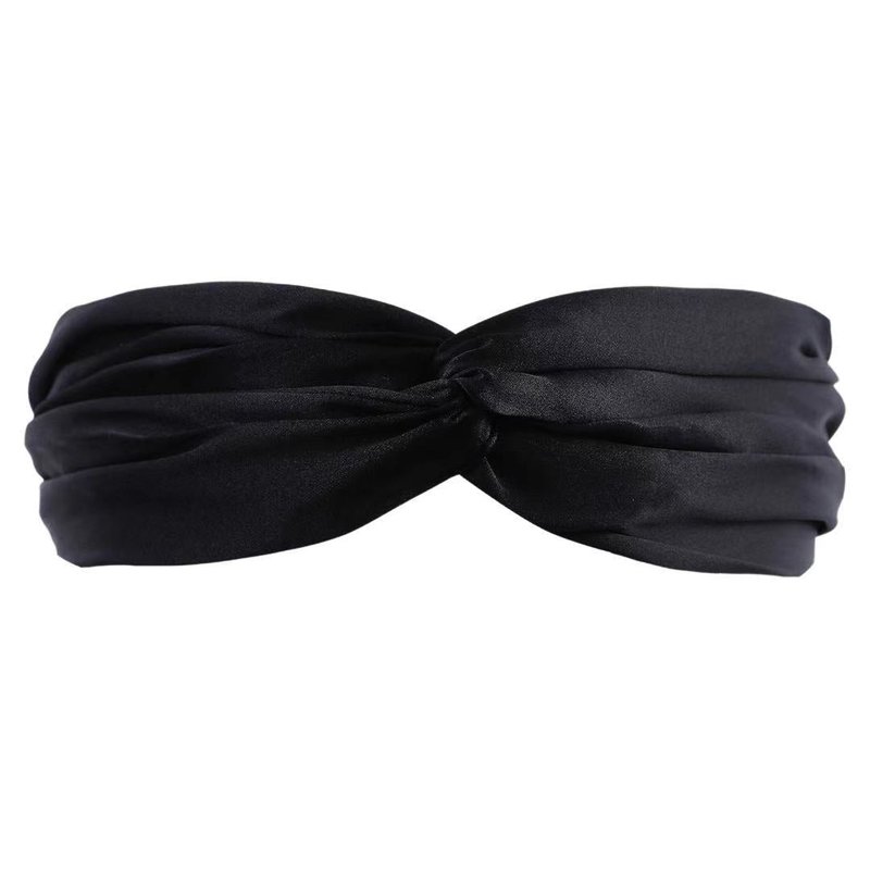Perle Silk Charmeuse Silk Headband In Black