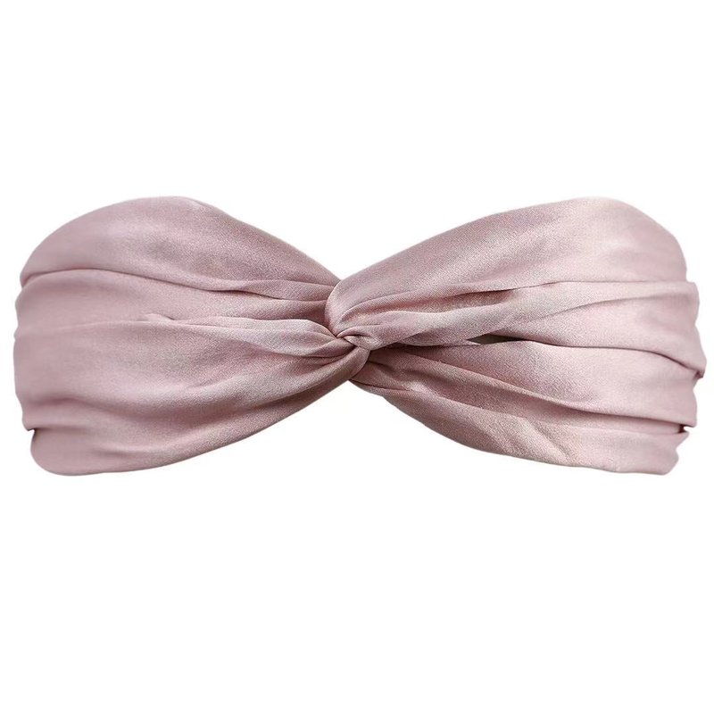 Perle Silk Charmeuse Silk Headband In Pink