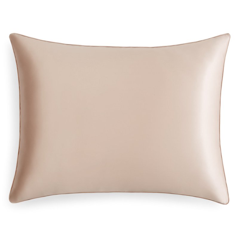 Perle Silk Charmeuse Silk Pillowcase With Classic Pipping In Green