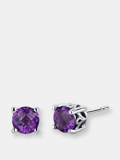 Pero Amethyst Stud Earrings Sterling Silver Round Shape product