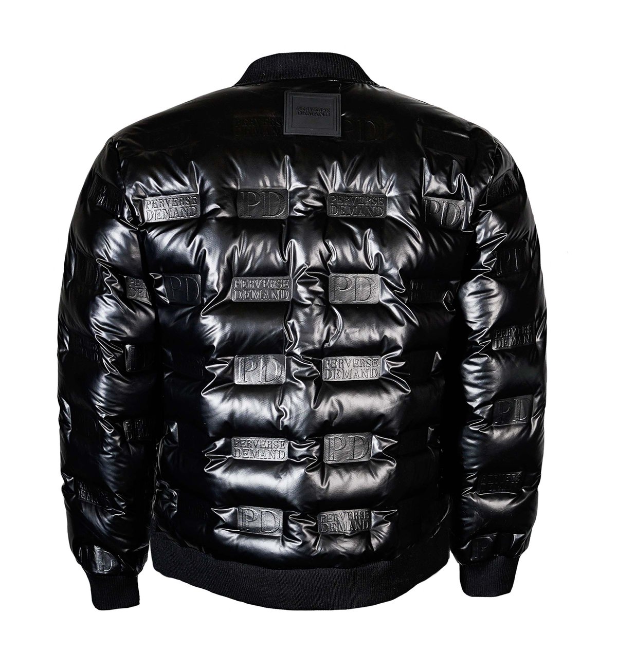 Perverse Demand Black Embossed Bomber Jacket