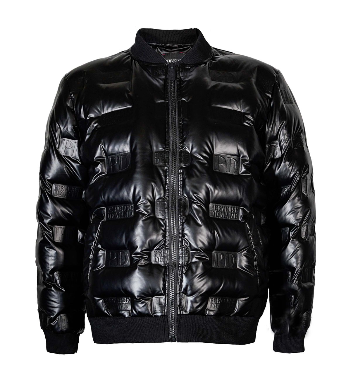 Perverse Demand Black Embossed Bomber Jacket