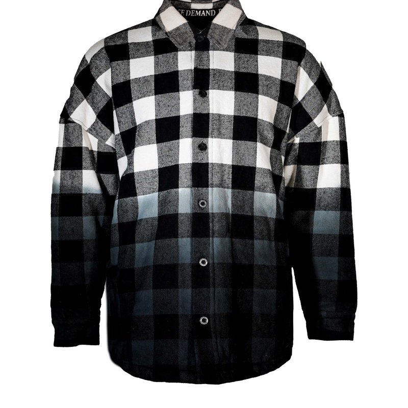 Perverse Demand Oversized Sherpa Check Shirt In Black
