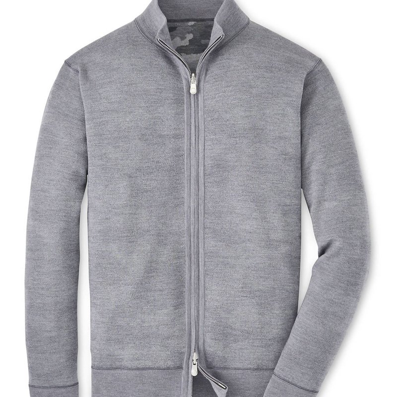 Shop Peter Millar Alpine Reversible Full Zip Cardigan In Grey