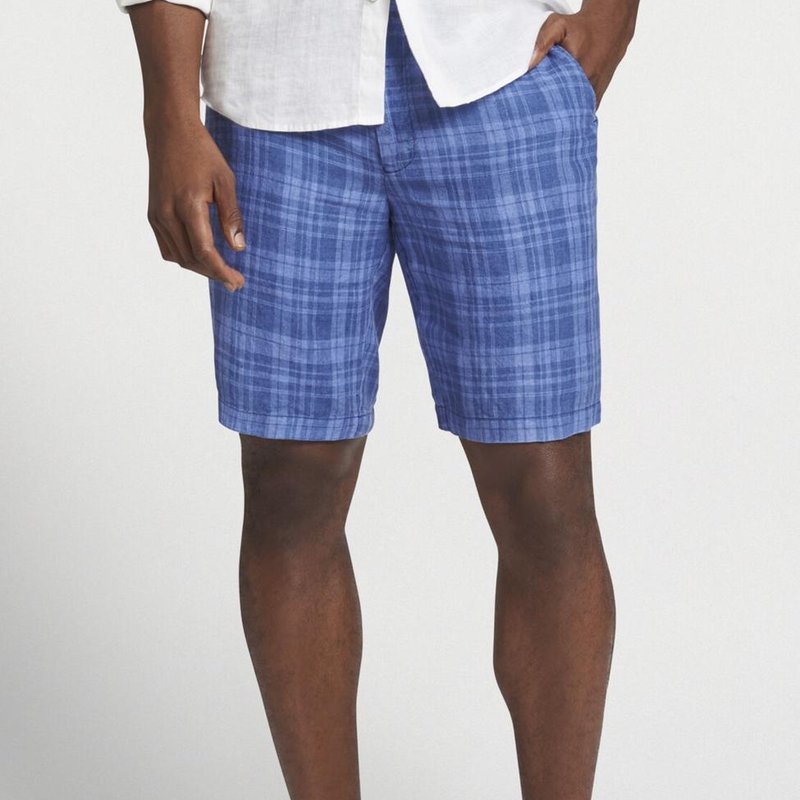 Shop Peter Millar Men's Seaside Linen Delave Shorts In Blue