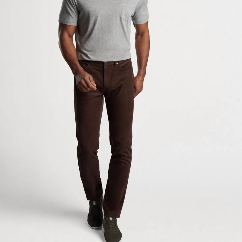Shop Peter Millar Superior Soft Corduroy Five-pocket Trouser In Espresso In Brown