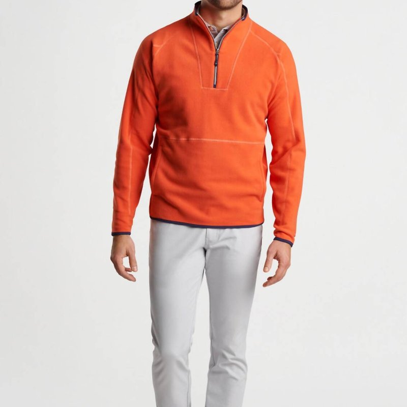 Shop Peter Millar Thermal Flow Micro Fleece Half Zip Sweater In Orange