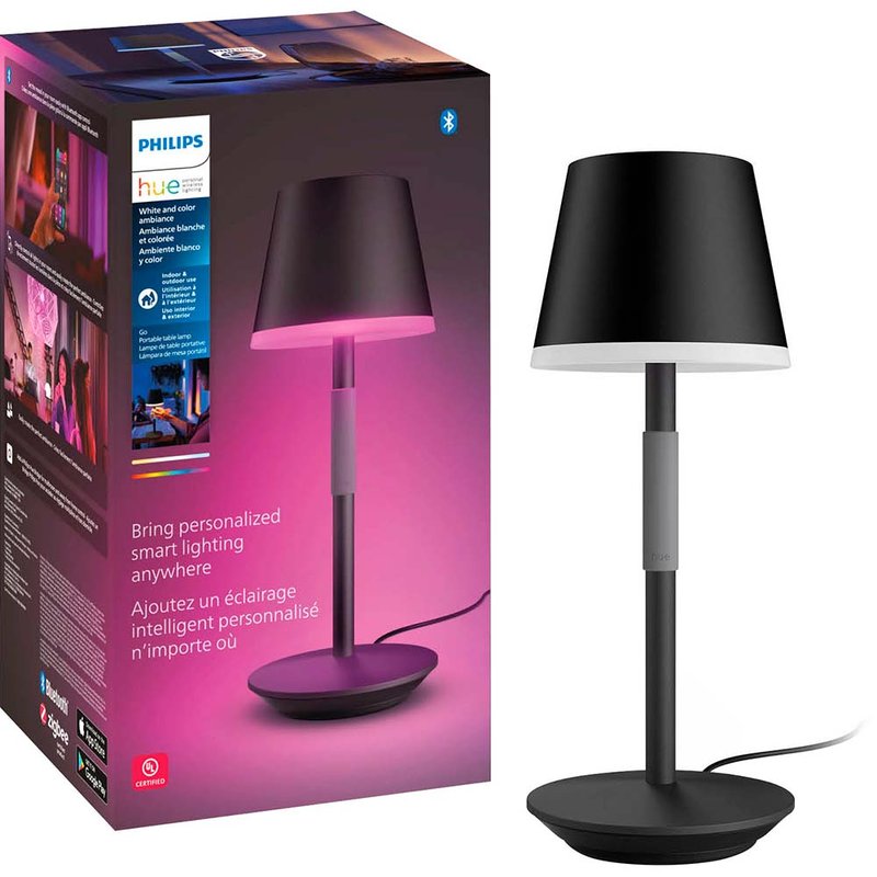 Philips Go White Portable Table Lamp In Black