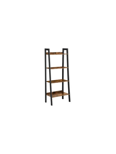 Phinox 4-Tier Industrial Ladder Bookshelf And Storage Rack With Metal Frame product