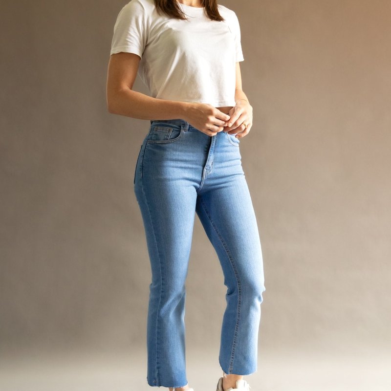 Piccoli Petite High-rise Slim Fit Baby-flare Jeans In Blue