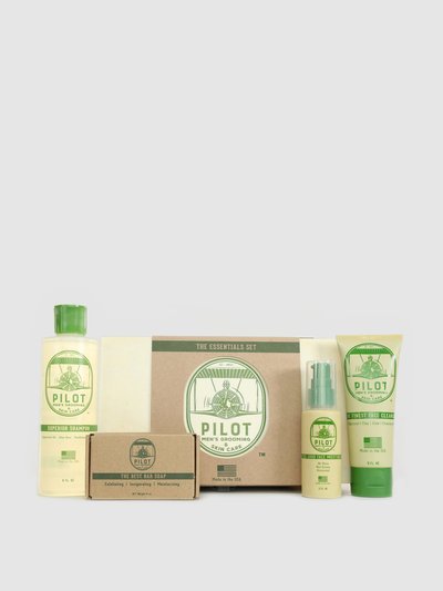 Pilot Men's Grooming & Skin Care The Essentials Set - 4 Products - Hair, Face, Body. product