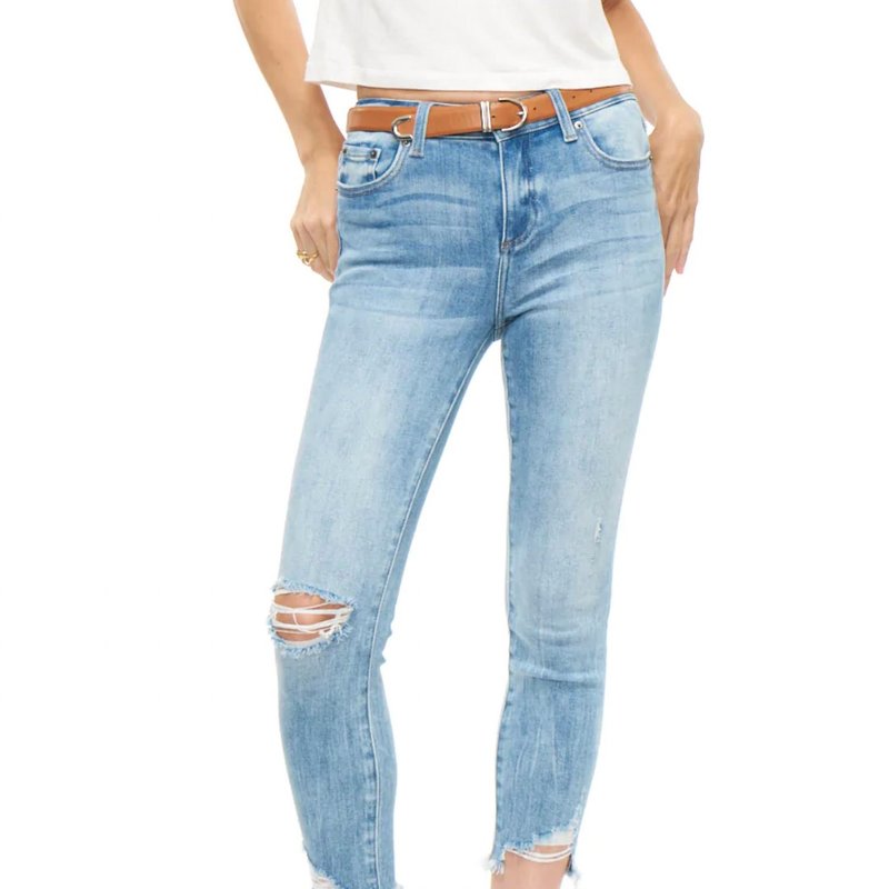 Shop Pistola Audrey Mid Rise Skinny Crop Jeans In Blue
