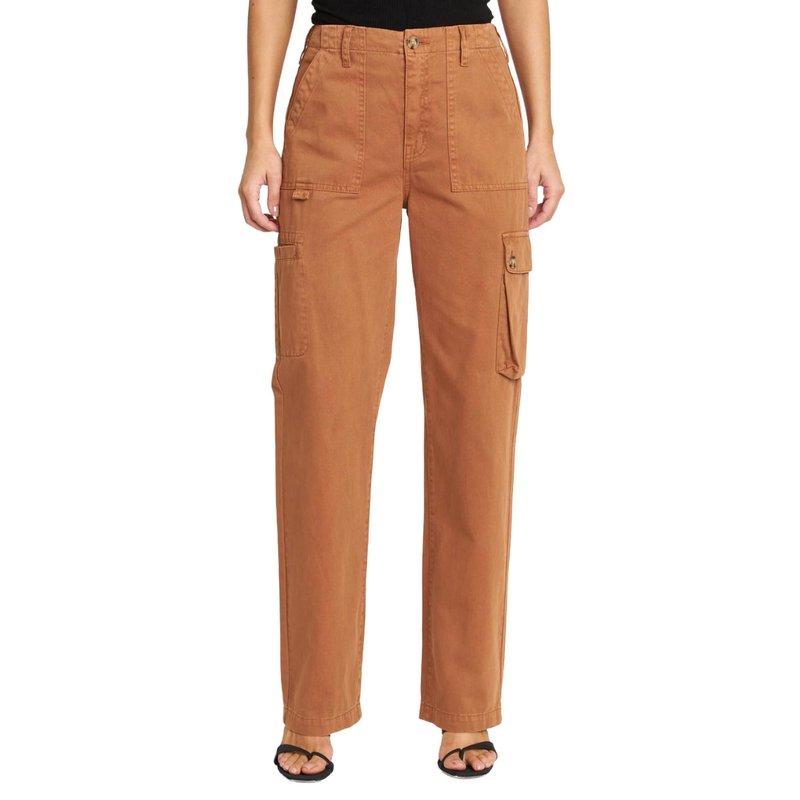 Shop Pistola Cassie Cargo High Rise Pant In Brown