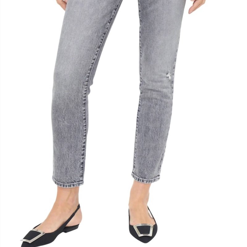 Shop Pistola Kate High Rise Slim Straight Jeans In Grey