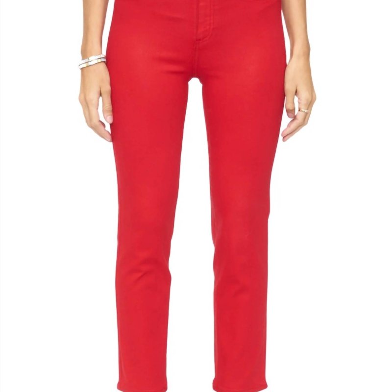 Pistola Monroe High Rise Cigarette Crop Jeans In Red