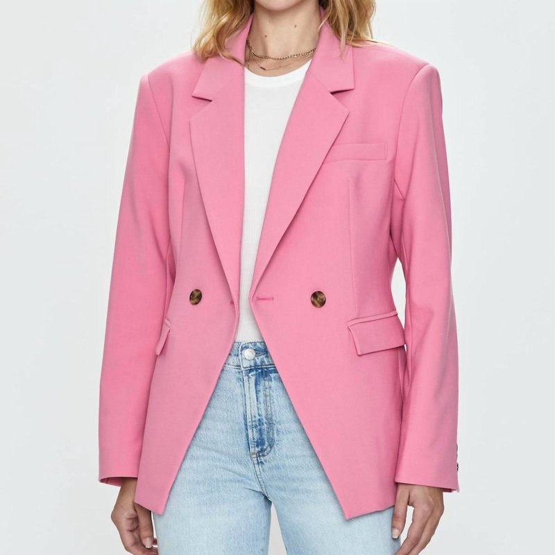 Shop Pistola Remy Double Breasted Blazer In Pink