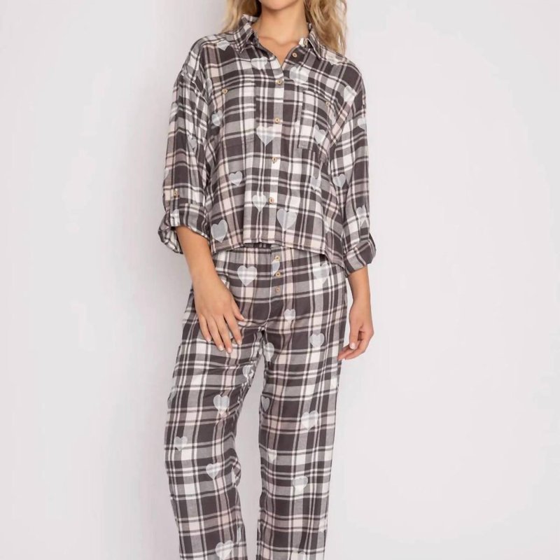 Shop Pj Salvage Mad For Plaid Pajama Pant In Grey